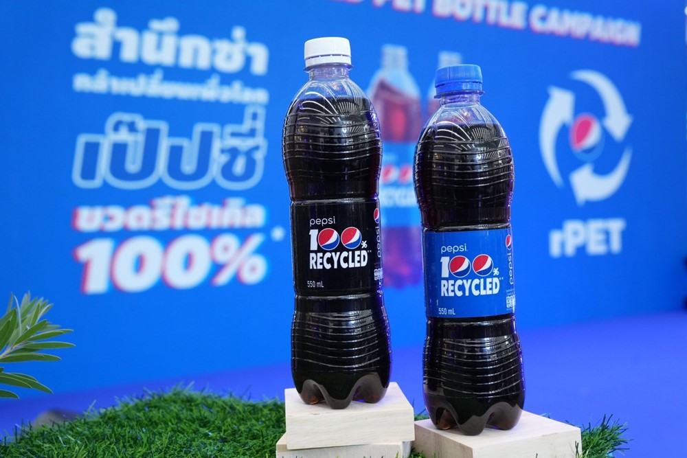Pepsi® pioneers as the first producer of beverages in Thailand to utilize bottles made from 100% recycled plastics produced by ENVICCO, a subsidiary of the GC Group.